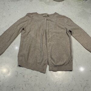 LOFT Men's Button-Front Cardigan in Light Taupe